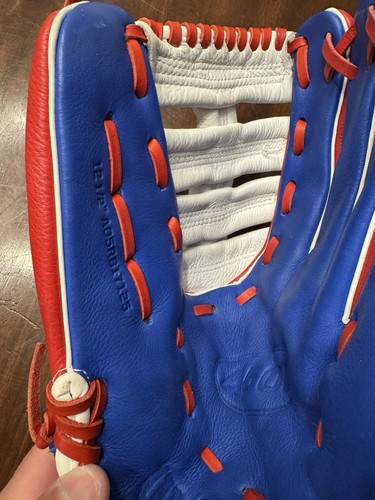 Wilson A500 Baseball Handschuh 12,5 Zoll rot weiß & blau ultraweiches Futter Protech - Bild 13 von 14