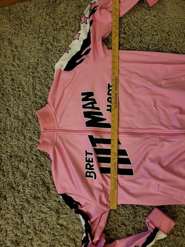 🔥🔥 WWE Chalk-line Bret Hart Royal Rumble 93 Pink Jacket Size 2XL Rare - Picture 10 of 15