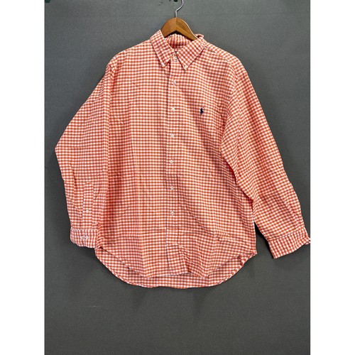 Ralph Lauren Herren Hemd Classic Fit Orange Gingham Button Down 16,5 32/33 L - Bild 1 von 7
