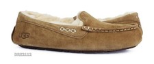 UGG Ansley Chestnut Suede Fur Slippers Womens Size 9 NIB
