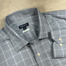 Peter Millar Crown Crafted Shirt Mens XL Blue Winter Soft Twill MF23XW13LTC