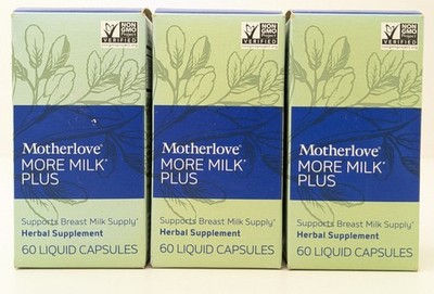 3 Motherlove More Milk Plus Herbal Supplement 3 X 60 Exp. 7/26