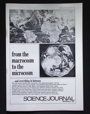 Original 1967 Anzeige Science Journal Global Weather Cell Microcosm