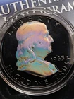 1963 FRANKLIN SILVER HALF DOLLAR BLACK RUTHENIUM HOLOGRAM Low Mintage Of 500