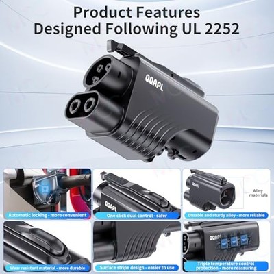 NACS to CCS Adapter 500A 1000V Comp w Tesla Supercharger for Rivian Ford + More