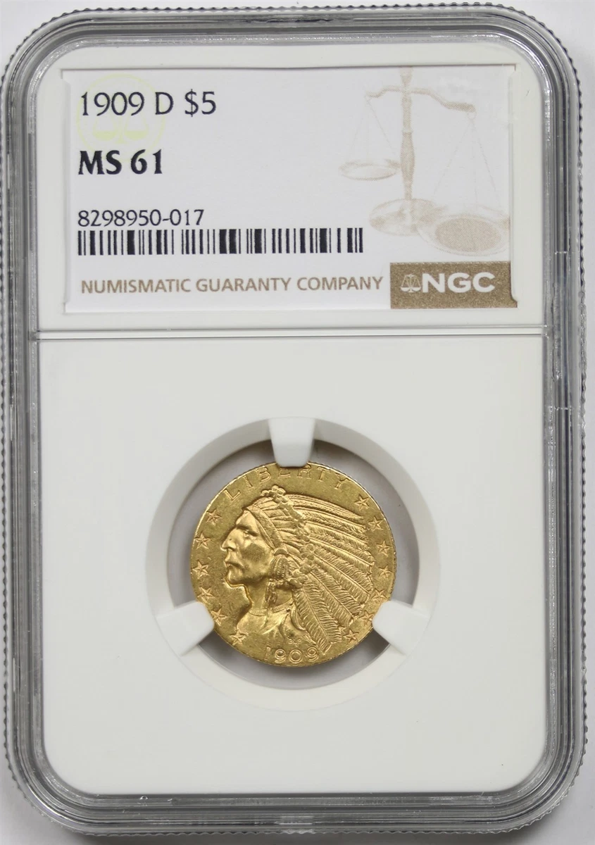 1909 $5 インディアンヘッド・ハーフイーグル 1909 Year Half Eagle $5 US Gold Coins (Pre - 1933) for sale | eBay