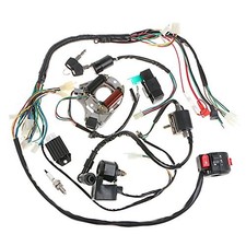 Full Wiring Harness Loom kit CDI Coil Magneto Kick Start Engine for 50cc 70cc
