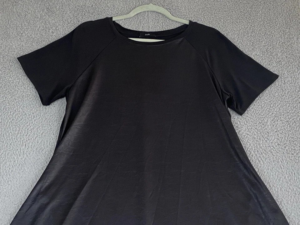 Vestido RUTI Calce Relajado Alto-Bajo Talla 3 M/L Negro Bolsillos Lagenlook Gótico Bruja Foto 3 de 4