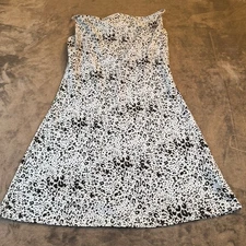 AUDREY3+ Animal Print Slip Dress Mini Spaghetti Strap Blue Black Womens Large