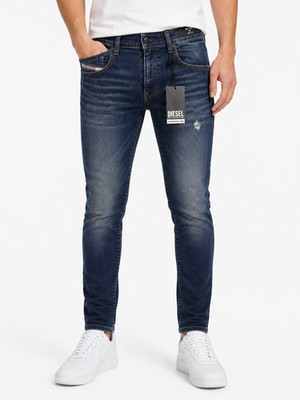DIESEL 2019 D-Strukt R8I0C Men Jeans W34/L34 Blue Faded Distress RRP250