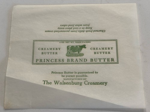Vintage 1940’s — 60 Unused Princess Brand Butter Wrappers Walsenburg Creamery - Picture 2 of 16