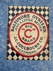 Baltimore Oysters PRINT 8.5x11 Vintage Ad Sign Can Tin Oyster Big C Brand