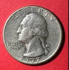 1937 US Washington SILVER Quarter! XF! SHARP! Old US Coin!