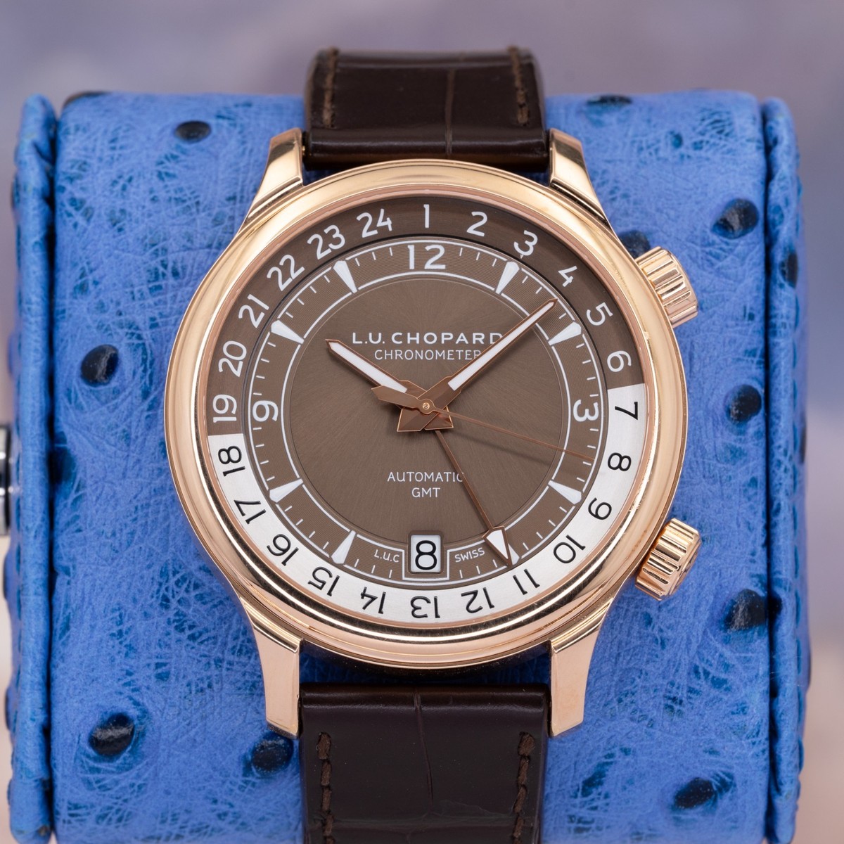 Chopard L.U.C GMT One 161943-5001 Brown Chocolate Dial 42mm Rose