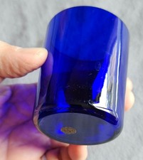 Verrine ou Lumignon BACCARAT en cristal bleu cobalt avec étiquette - Ht = 7,2 cm
