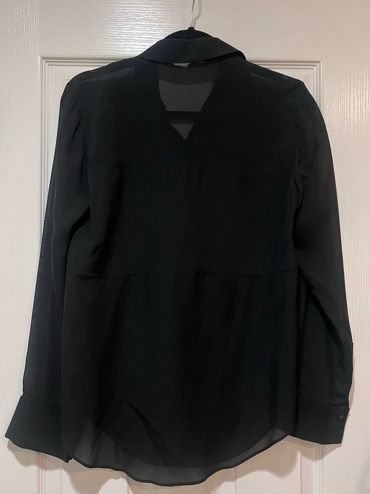 Blusa T Alexander Wang para mujer de seda manga larga con botones negra talla S Foto 2 de 4