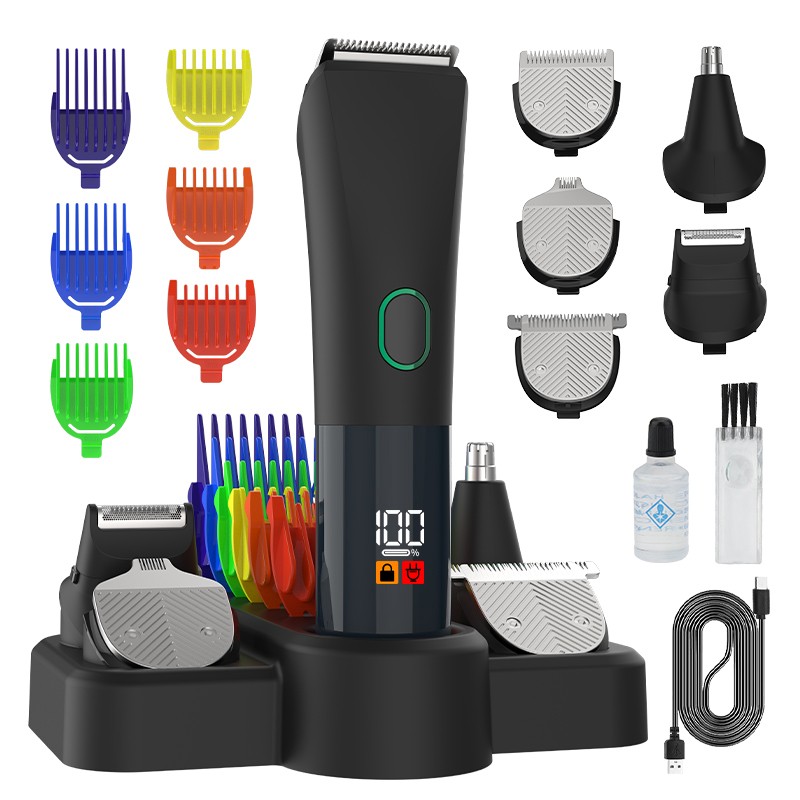 5 in 1 Electric Hair Clippers Men Rechargeable Beard Trimmer Shaver Grooming Kit