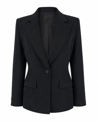 Dusk Black Fitted Blazer UK 12 Single Button Smart Jacket
