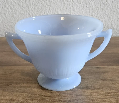 Blue Delphite Pyrex Sugar Bowl Vintage Kitchenware Glass Made In Canada