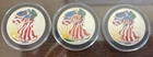 (Lot of 3) Colorized 2000 Silver Eagles ~Brilliant Uncirculated