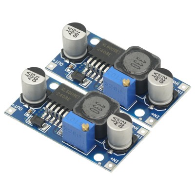 XL6009 4A Boost Converter 15W Adjustable DC-DC Step-Up 3-32V to 5-35V (2pcs Kit)