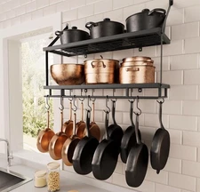 Pot and Pan Rack Organizer Hanger Storage Wall Holder Kitchen Cookware Hanging
