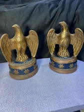 Rare Pair Of Gilded Eagle Bookends