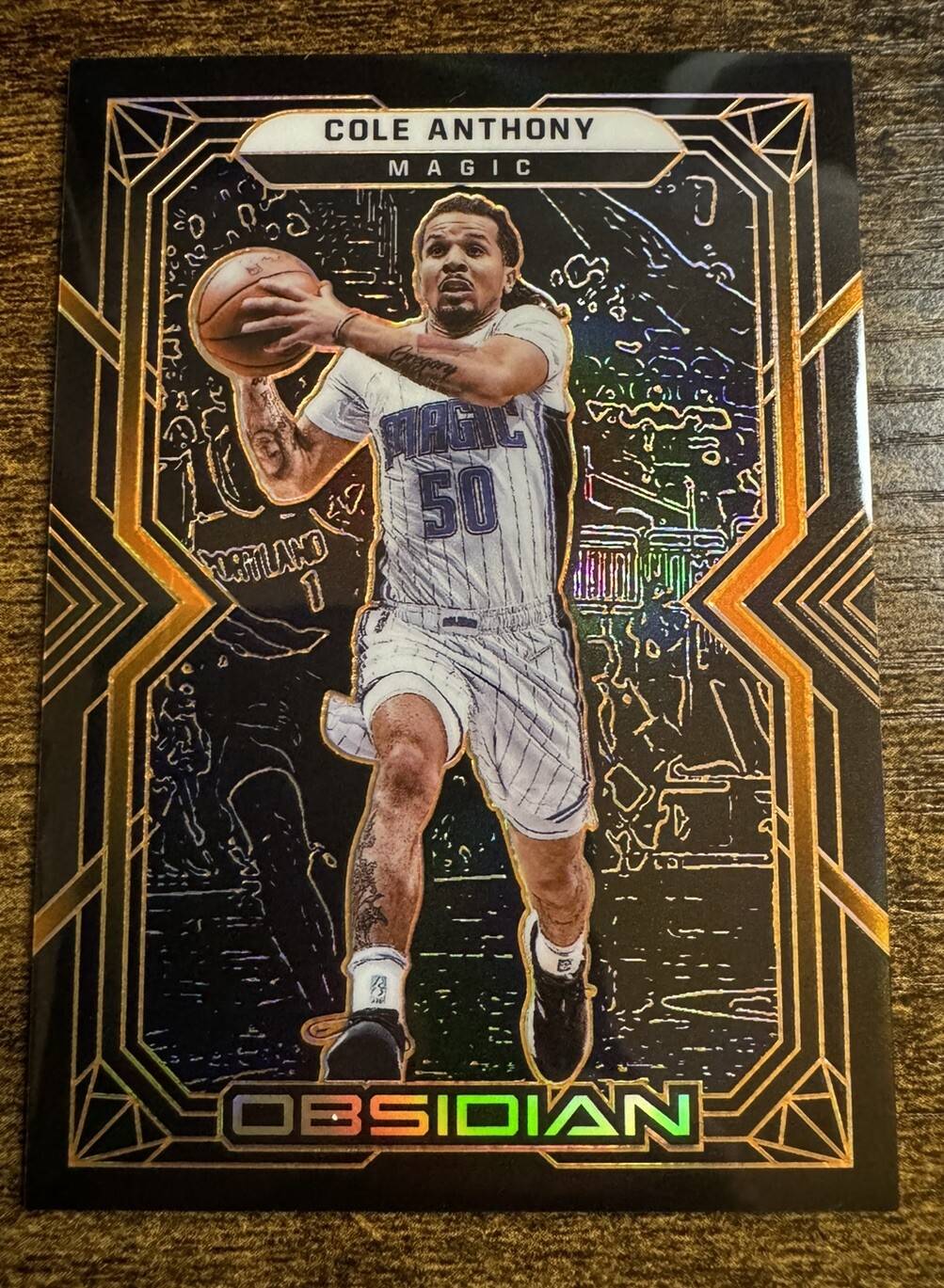 2021-22 Panini Obsidian Cole Anthony Orange Etch /50 Magic SSP Free Ship