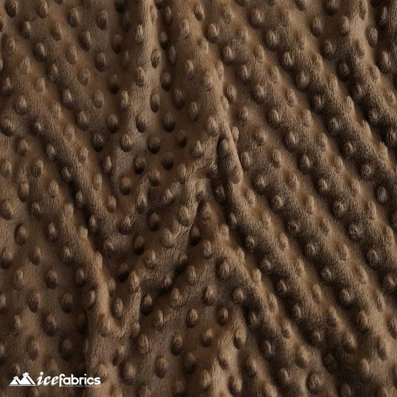 Polka Dot Minky Fabric By The Yard Brown - Image 2 of 3