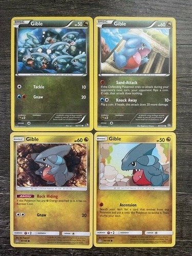 Pokémon 4 GIBLE 87/124 + GIBLE 94/113 + GIBLE 96/156 + GIBLE 97/156 LP-NM - Picture 1 of 4