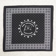 N252 LEE Denim Jean Bandanas Black Cotton Scarf Pocket Square 19.5" X 18"