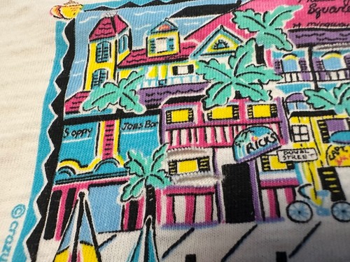Vintage 1990s 90s Crazy Shirts Key West Florida City Artwork Graphic T-Shirt, XL - Picture 14 of 15