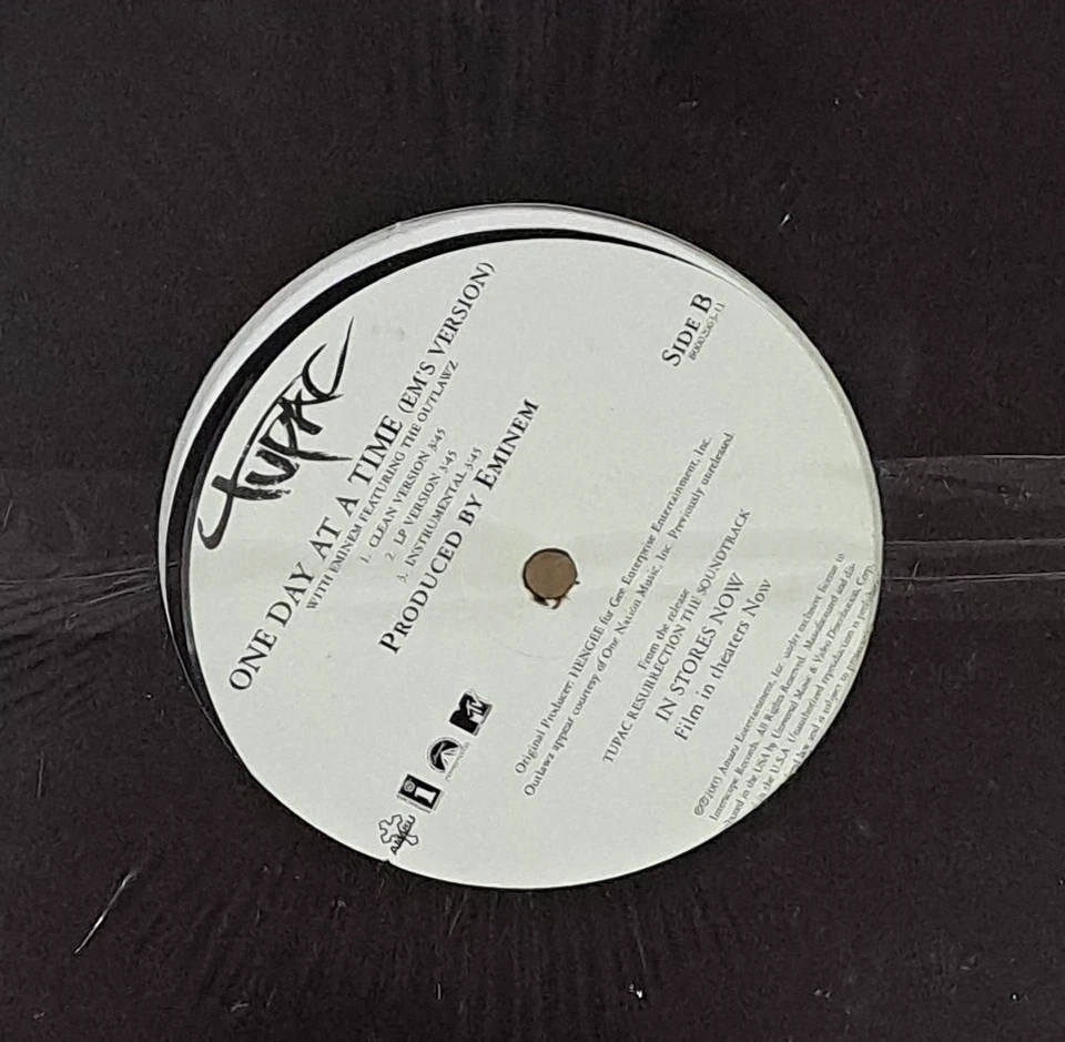 Tupac "One Day At A Time" Produced By Eminem 12 Inch Vinyl Single 2003 - Image 3 of 4