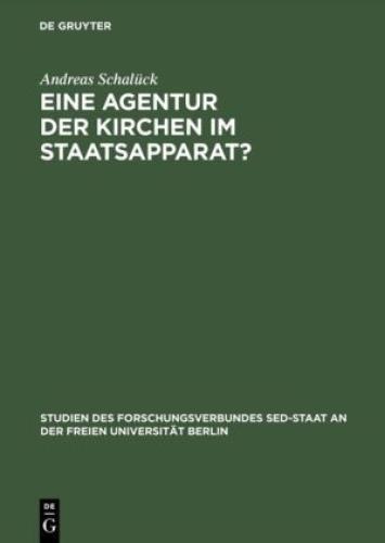 Thumbnail - Eine Agentur Der Kirchen Staatsapparat? Otto Nuschke Und Die