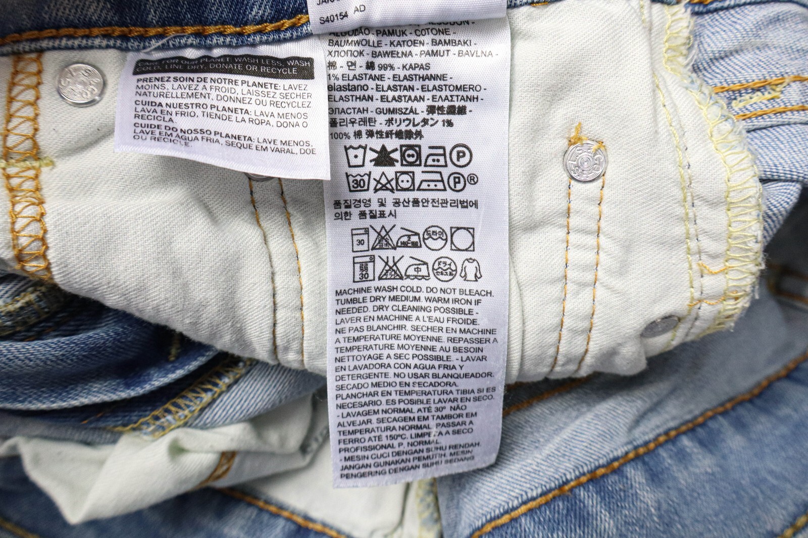 LEVI'S 511 Jeans Men's W31/~L27 Light Blue Denim Whiskered Faded Zip Fly thumbnail 6