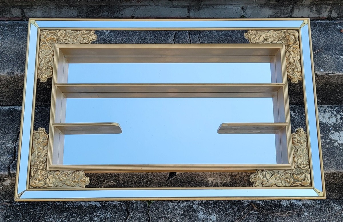 1960's Illinois Molding社製 ヴィンテージシャドーボックス Vtg MCM Illinois Moulding Co Gold Gilt Wood Mirror Shadow Box Wall