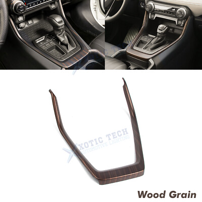 1PC Wood Grain Gear Shift Overlay Molding Panel Cover For Toyota RAV4 2019-2025