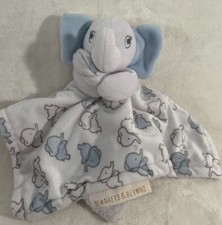 Blankets Beyond Blue White Elephant Security Baby Blanket Plush Lovey Toy