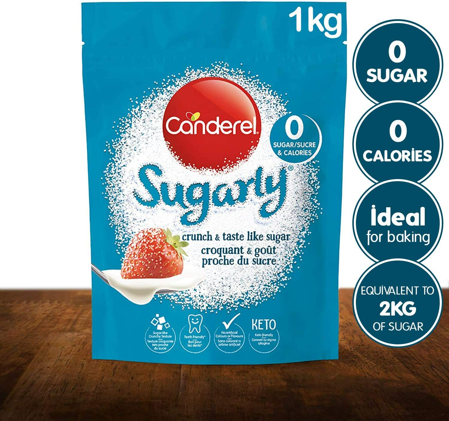 Canderel Sugarly Crunchy Sweetener 1kg - Zero Calorie Sweetener