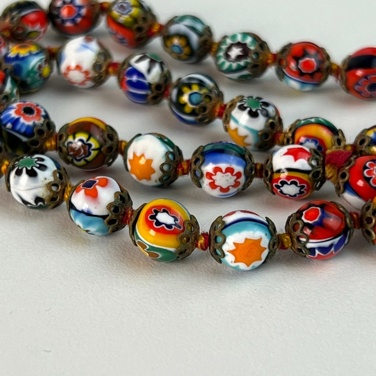 Authentic Petite Murano Glass Millefiori Bead Necklace