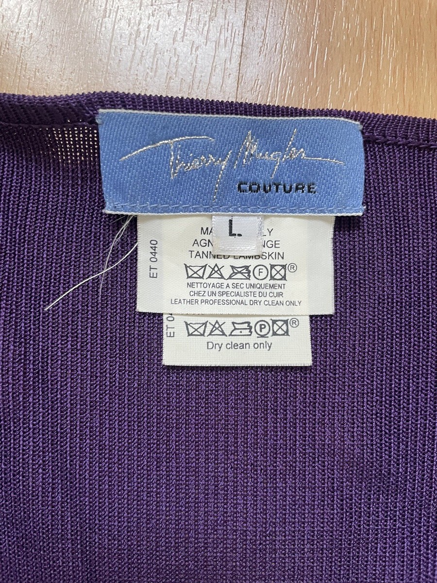 Robe Thierry Mugler En Cuir Et Viscose - Décolleté Plongeant, Taille 38 - Occasion Très Bon état