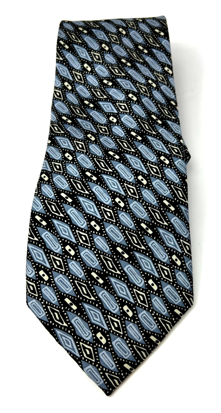 Metropolitan Museum Of Art Men's Silk Tie Gray Black Geometric Design