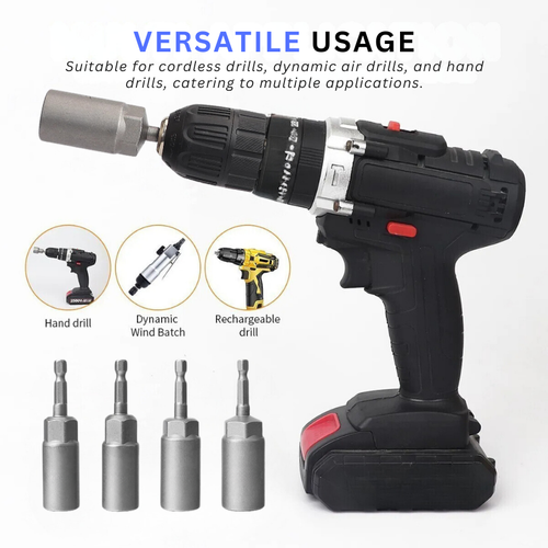 6mm-19mm FULL SET 7pcs Deep Bolt Nut Driver Bit Set 1/4" Hex Shank Impact Socket - Picture 4 of 11