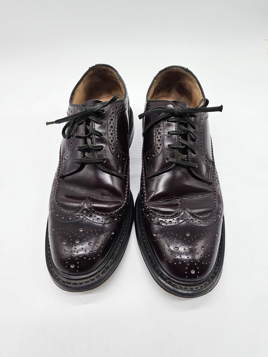 Vintage Sears Leather Wingtip Dress Shoes Burgundy Brown  display picture 2