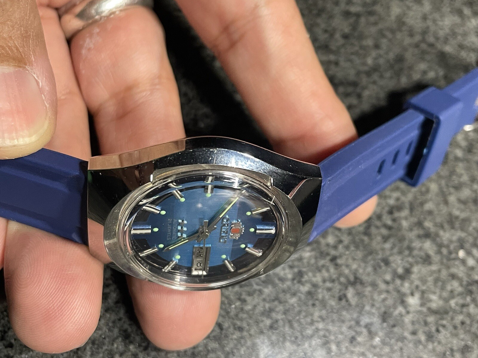 Orient Tristars model Automatic Blue Beautiful NO… - image 4