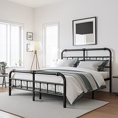 King Size Bed Frame with Headboard and Footboard, 18 Inches High, 3500