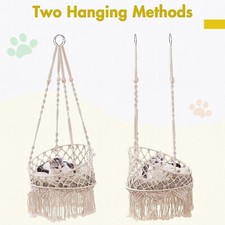 Mewoofun Cat Hammock Durable Hanging Cat Bed and Cat Swing for Indoor Cats Beige
