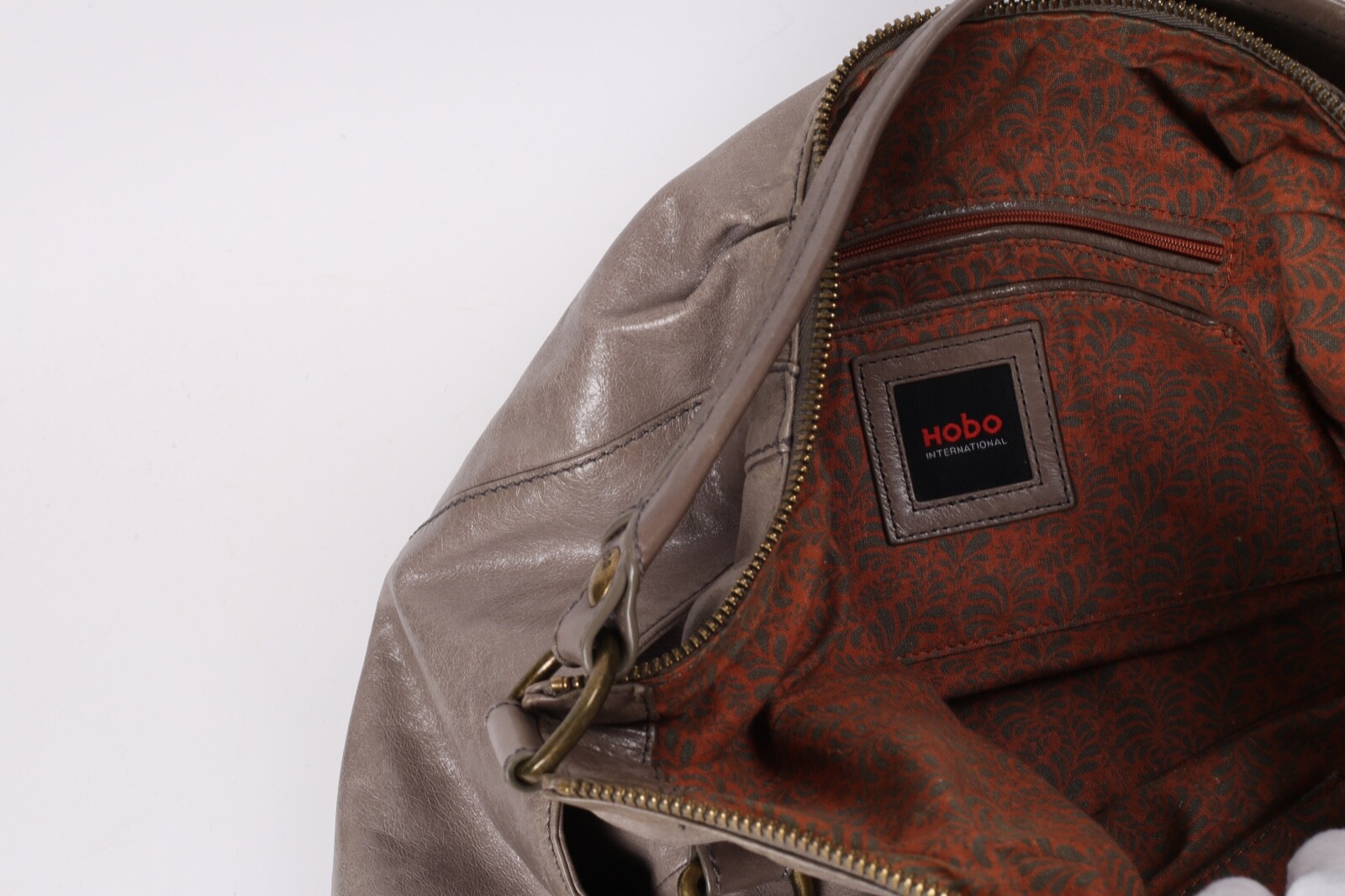 Hobo International Shoulder Bag Taupe Leather Cha… - image 9