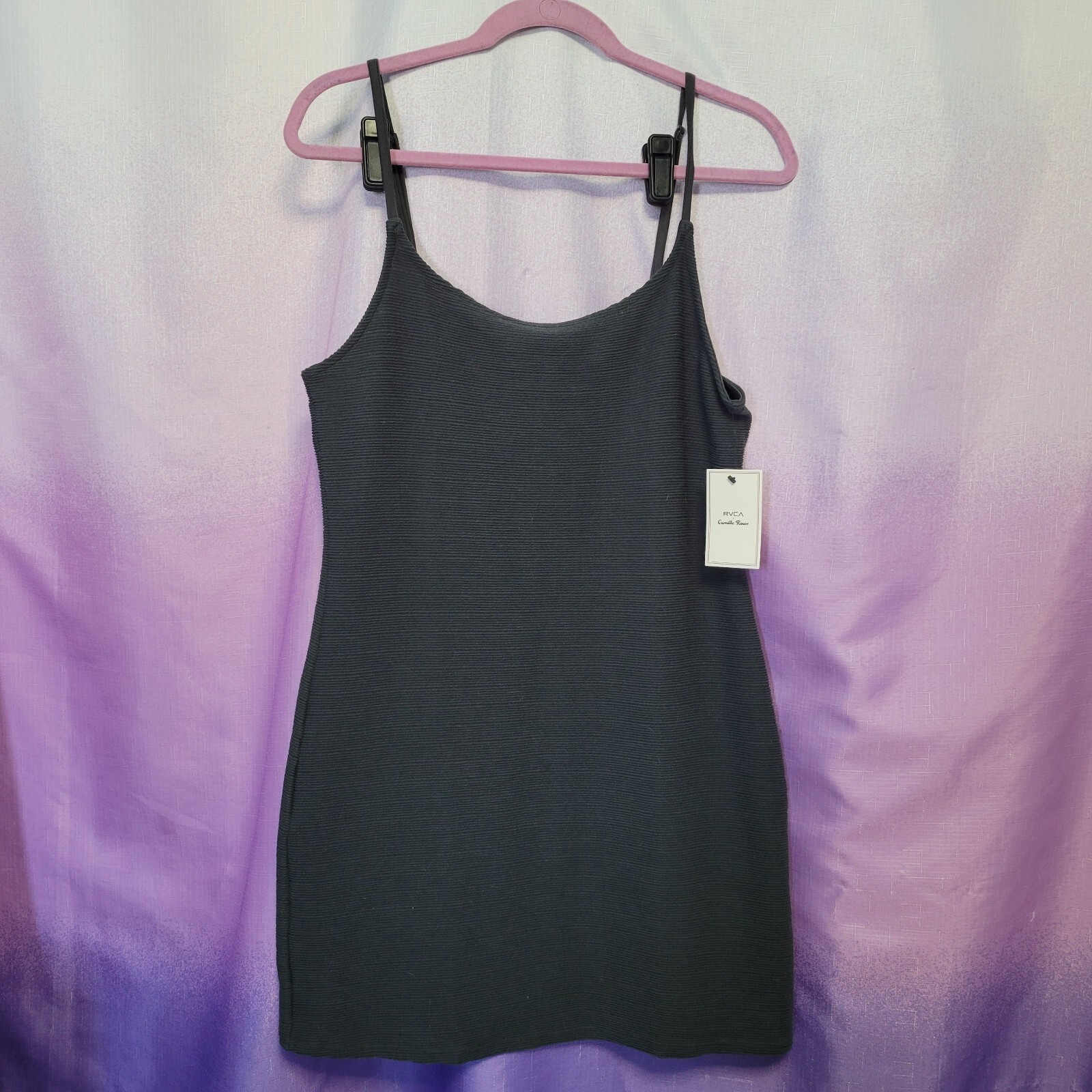 FILA Abito tubino RVCA x Camille Rowe Mini Frankie nero taglia L