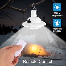 Solar Camping Light Hanging LED Bulb Lamp Portable Lantern Light Remote Control